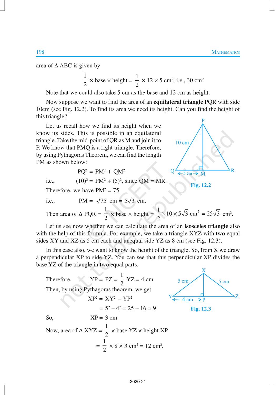 Herons Formula Ncert Book Of Class Mathematics